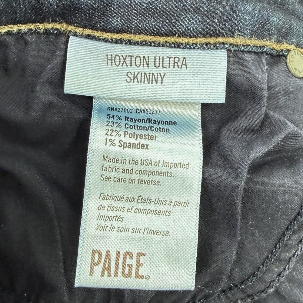 Paige Womens 29 Jeans Hoxton Ultra Skinny High Rise Dark Wash Stretch Denim Slim - Picture 8 of 8